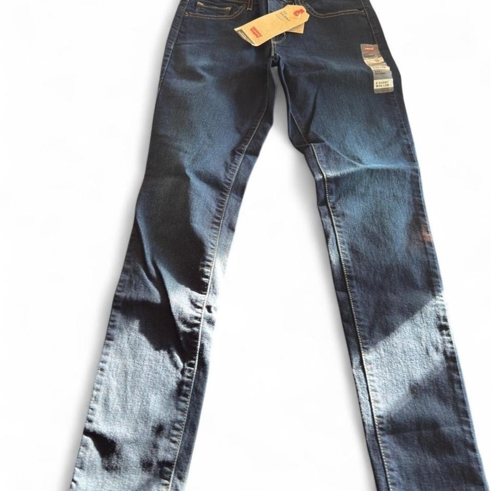 Levis 711 Skinny Jeans Womens 2 Short W26 L28 Dark Wash Hypersoft Denim NWT‎